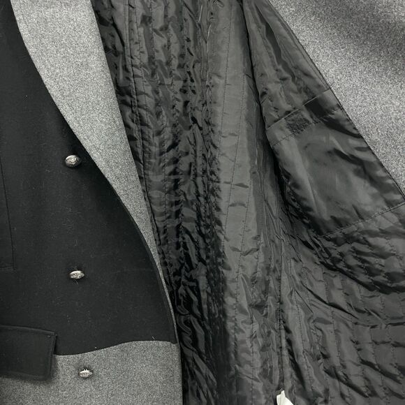 Calvin Klein Mens Colorblock Gray Black Wool Blend Double Breasted Peacoat XXL - Picture 5 of 12